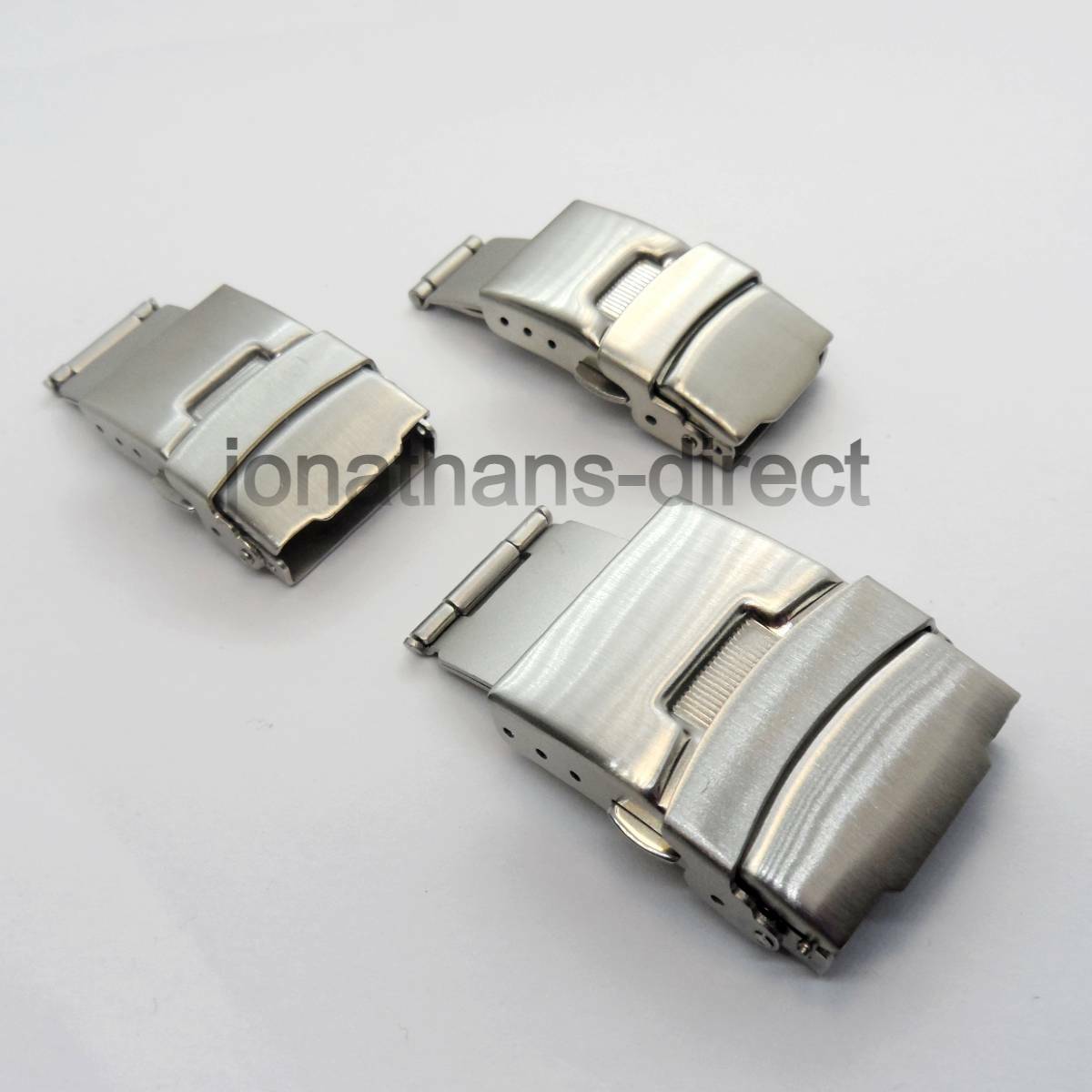Watch Bracelet Catch Clasp Push Button Steel Replacement 3-Fold Tri-Fold 12-26mm