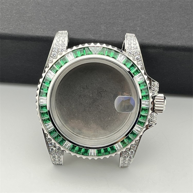 NH35 case 40.5mm rainbow ring diamond case for NH35/36 movement watch accessorie