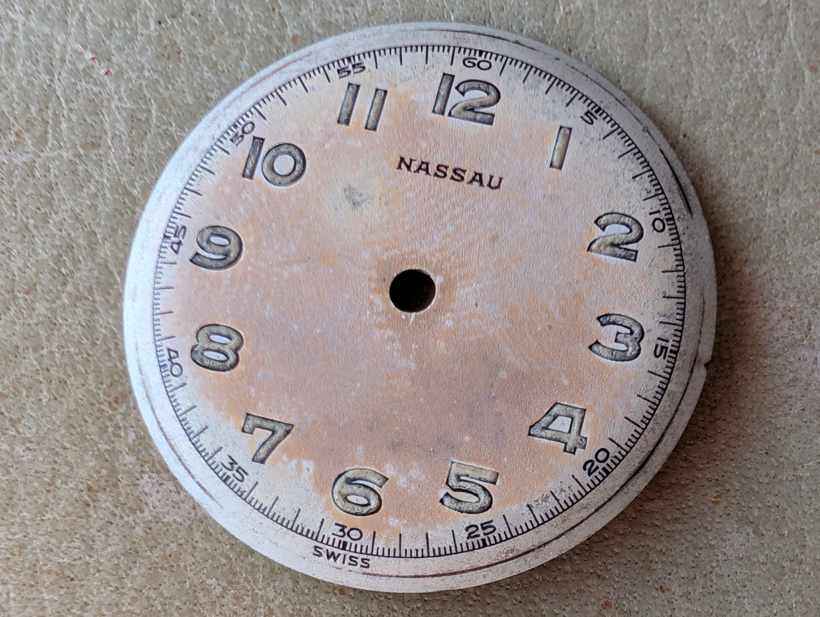 Vintage 1960’s Nassau Sportsman Midsize Watch CASE/CRYSTAL/SWISS ONLY DIAL COMBO