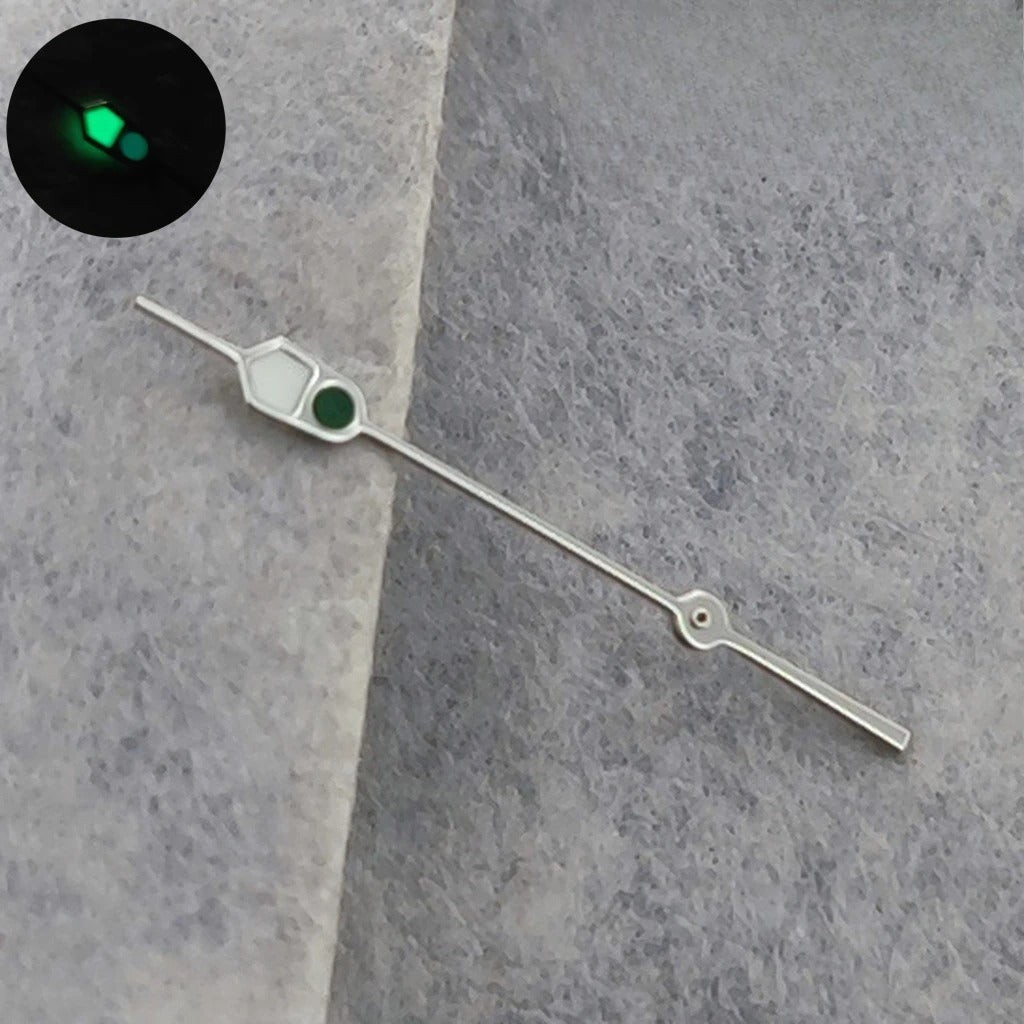 13mm Silver Black For NH35 NH36 7S26 7S36 4R35 4R36 Watches C3 Green Luminous