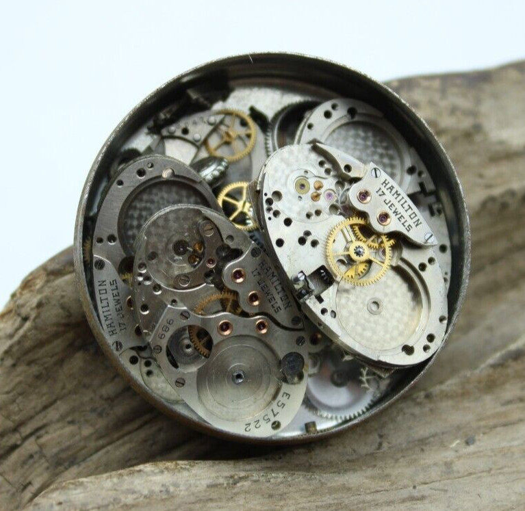 HAMILTON 989 SWISS WRIST WATCH MOVEMENT PARTS LOT (KD2)
