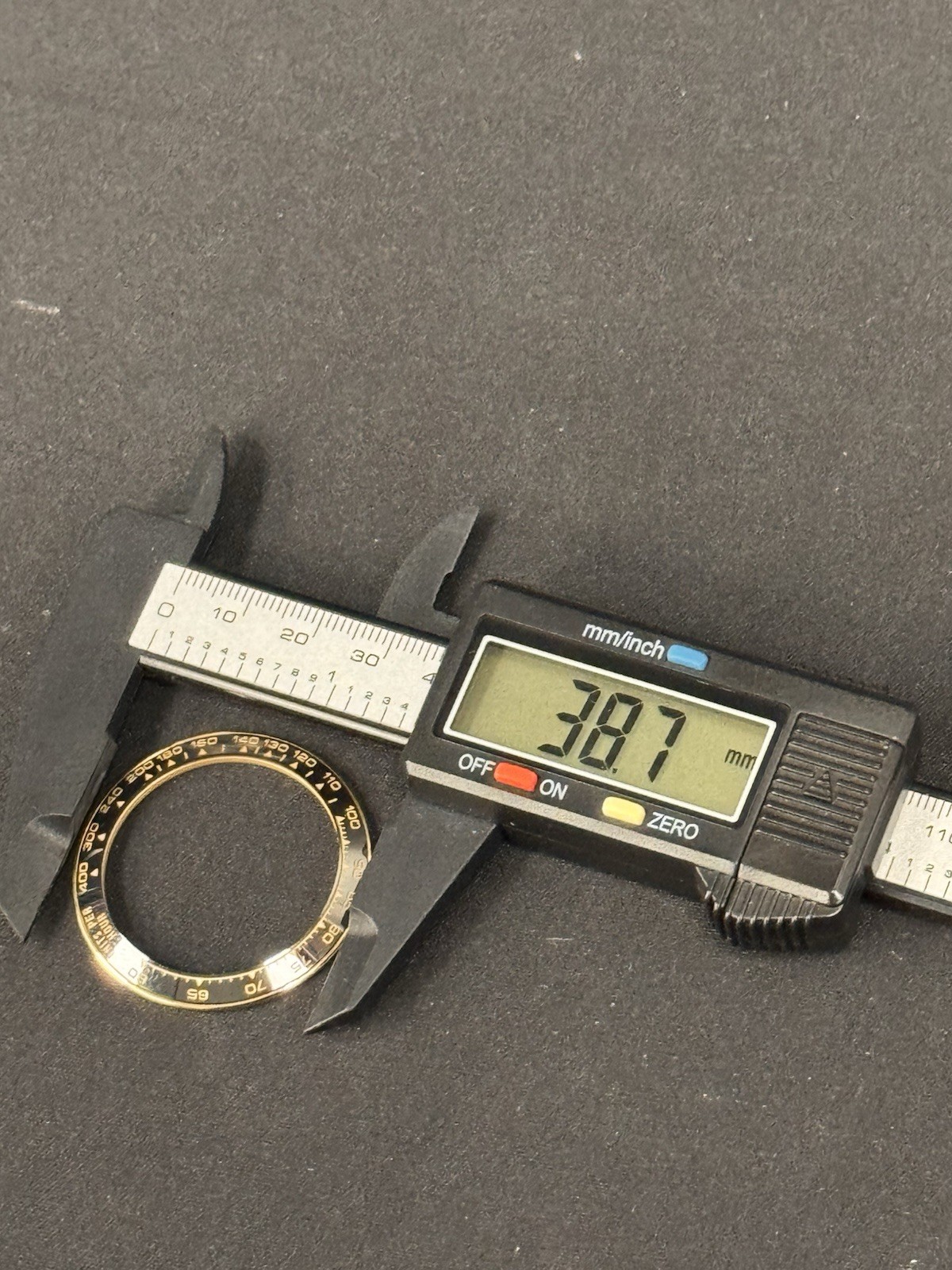 For Rolex Daytona 40 mm 116518 WEIGHTED Black Yellow Gold Ceramic Bezel Insert