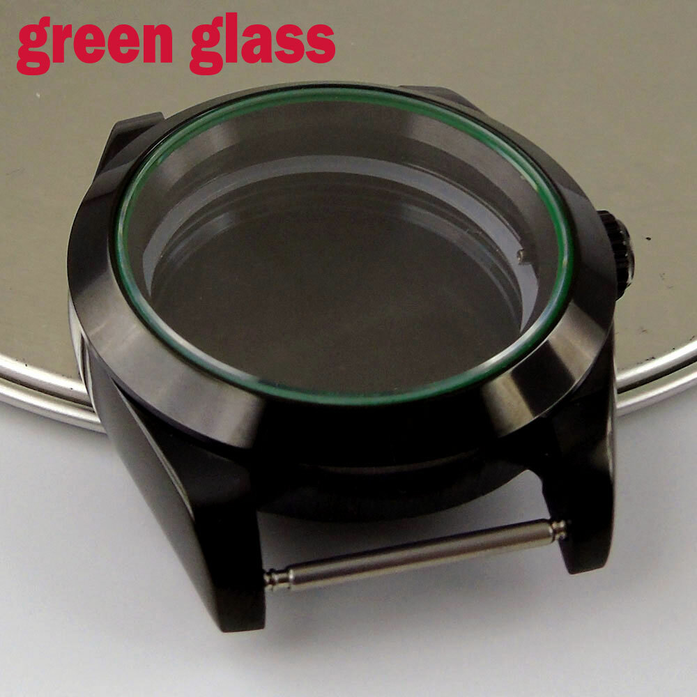 39mm Sapphire Watch Case For NH35 NH36 Miyota82 Series DG2813 ETA2836 Black PVD