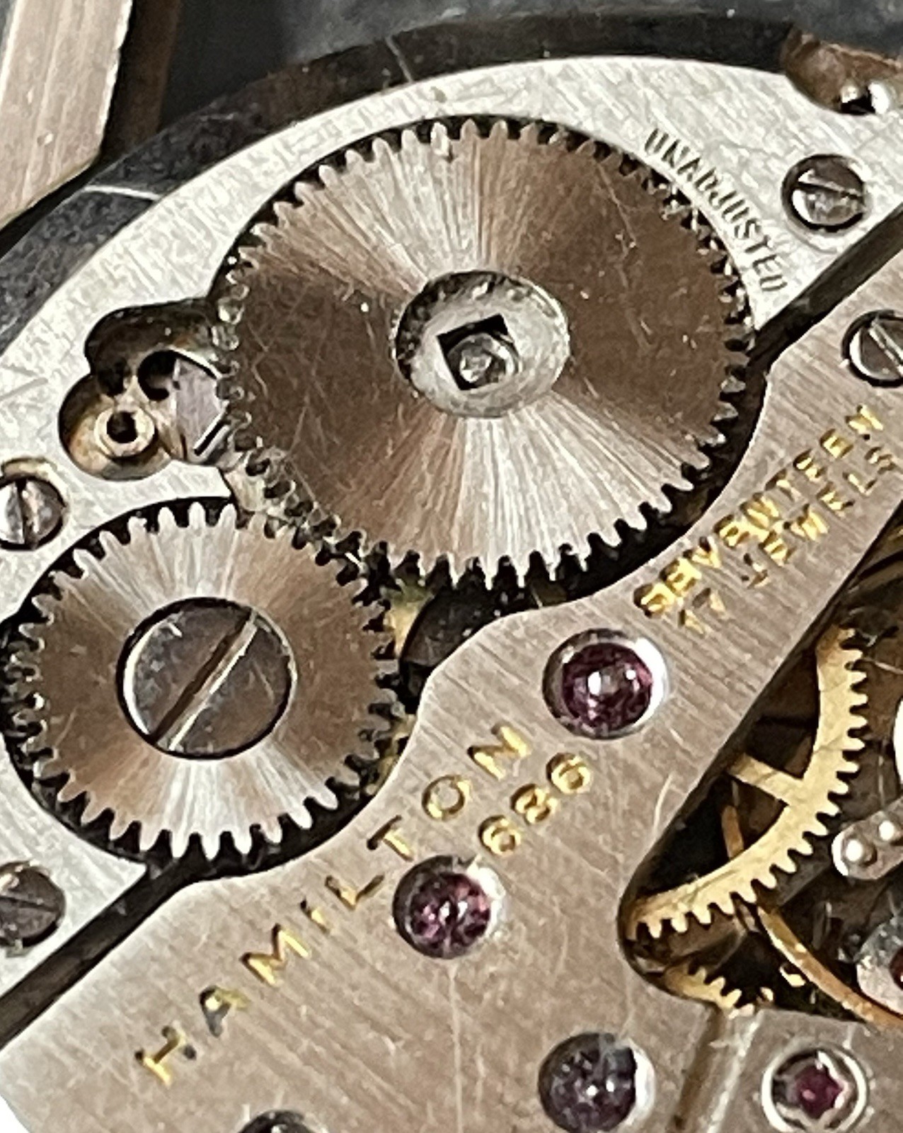 Hamilton watch Movement 686 Parts Or Repair With Original Dial
