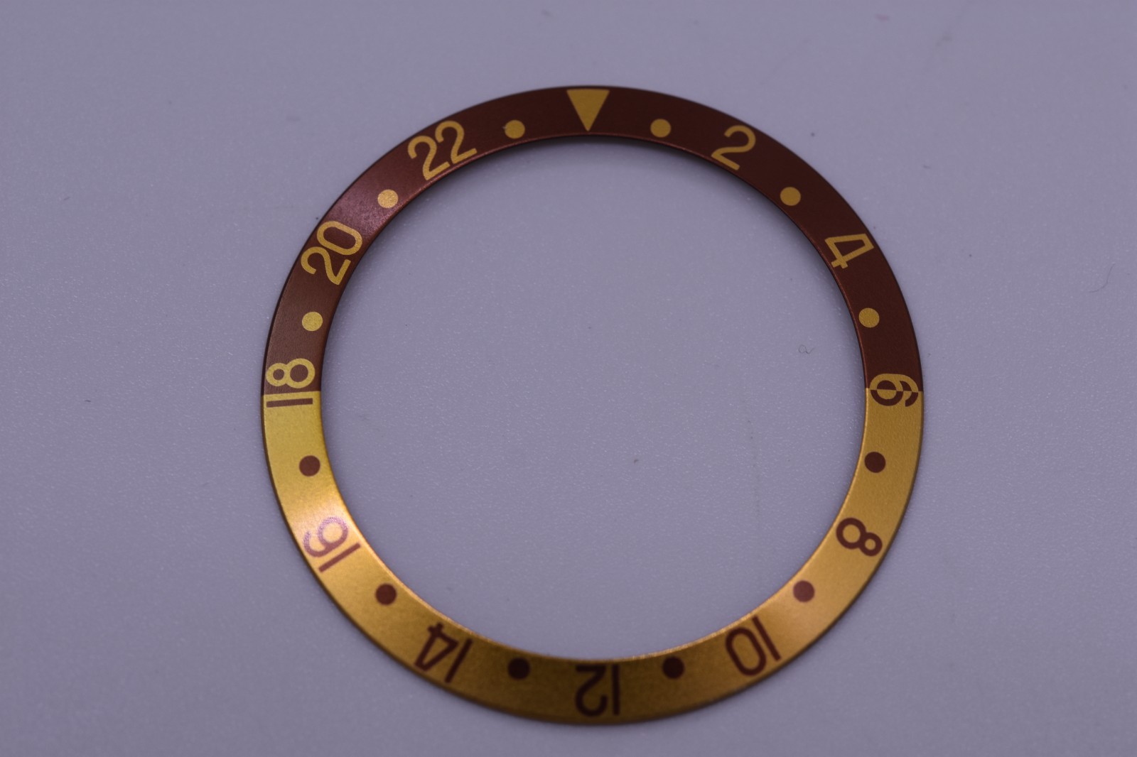 Vintage Rolex GMT Master Root Beer Bezel Insert NOS Mint 16713 16718 Gold