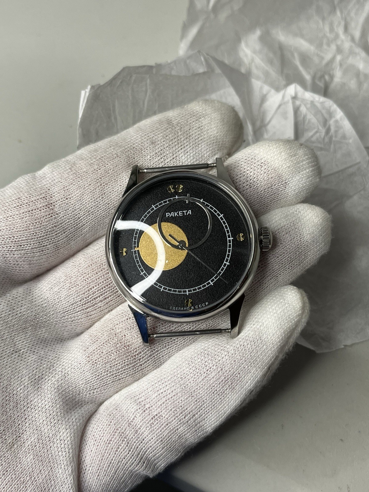 Raketa Copernicus Marriage Watch Parts Set – Case Dial Hands – No Movement