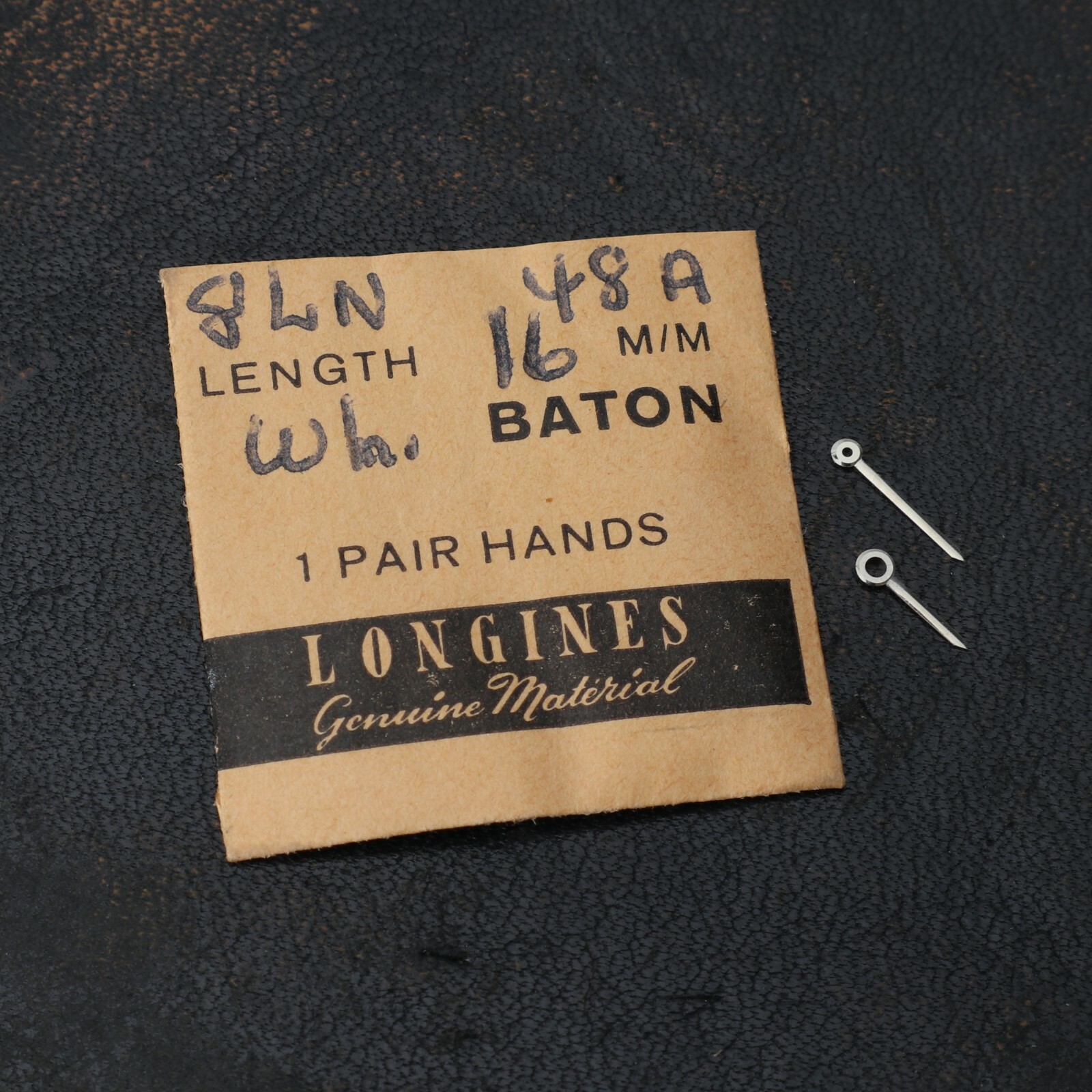 NOS Longines 8LN White Baton Pair Hands 16mm Watch Part 48A (#C6D9)