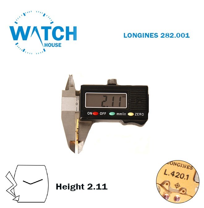 ETA 282.001 (L.420.1) Swiss Movement-Without Stem-2 Hands-Height: 2.11mm.