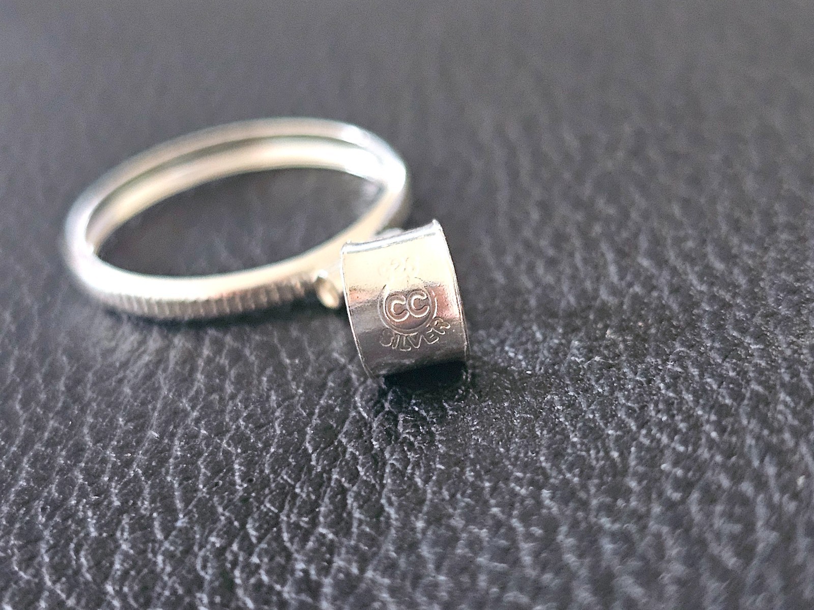 925 Sterling Silver Screw Top Simple Bezel for 18mm Dime 10 Cent Coins
