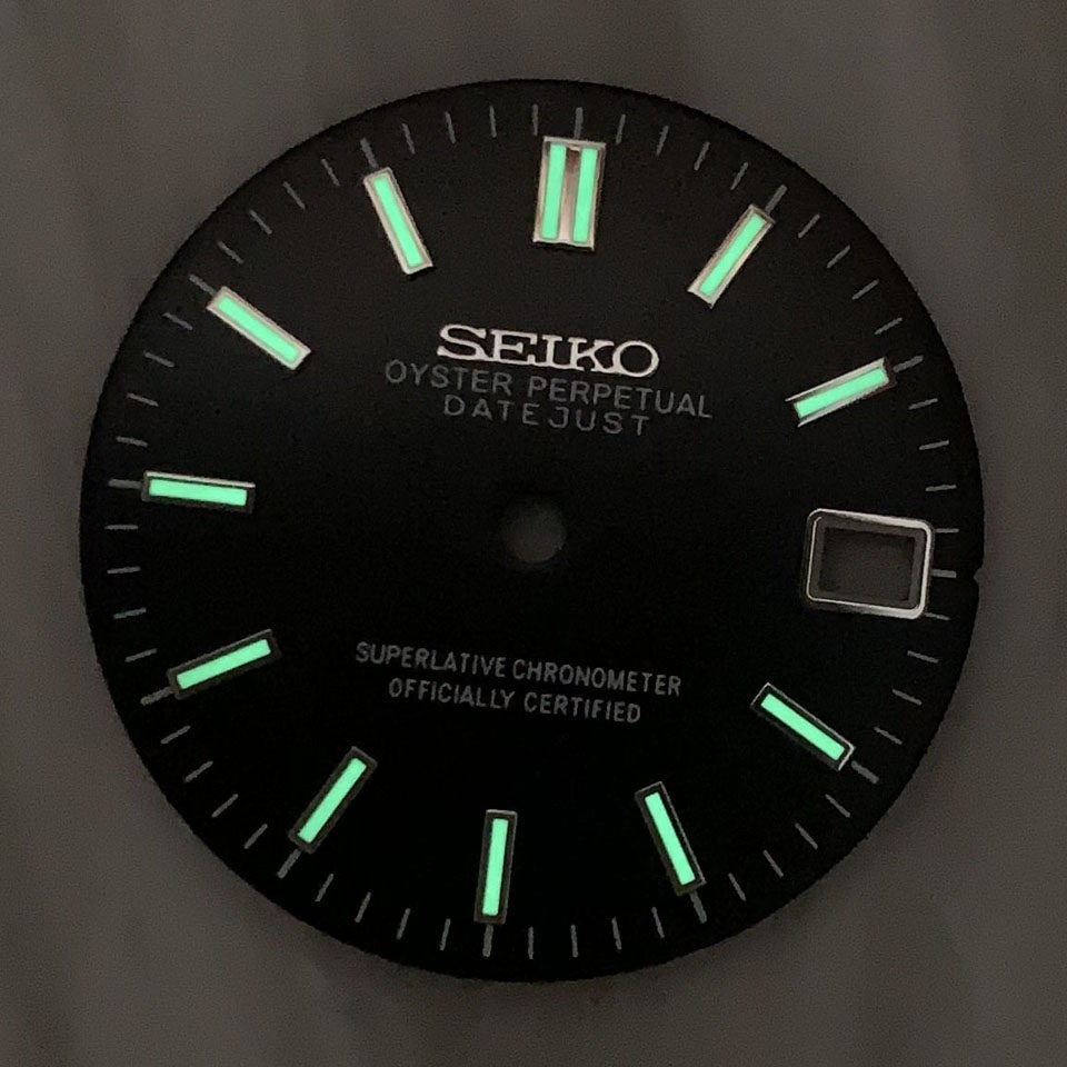 28.5mm Sun pattern Watch Dial Green Luminous for Nh35 Movement Watch Accessories