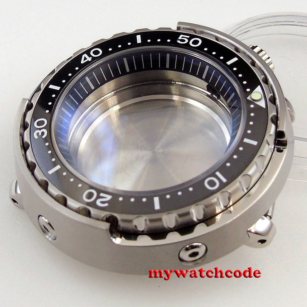 47mm Solid 316L Steel sapphire glass Watch Case 300M water resistance 4 o’clock