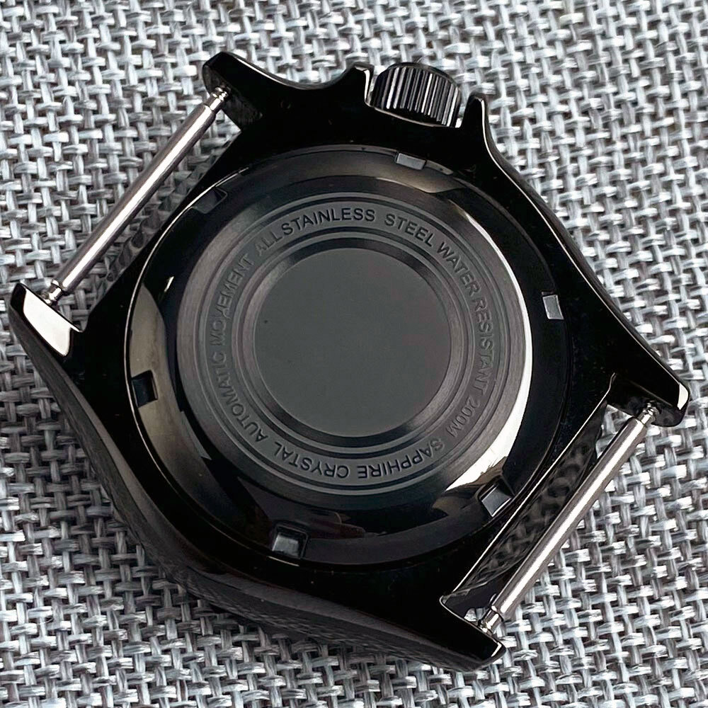 New PVD Black 41mm Tandorio Mens Watch Case Dive 20ATM fit NH35 ETA2824 PT5000