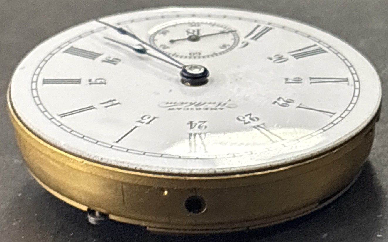 Waltham Watch Co. 7 Jewel Pocket Watch Movement Grade No. 1 Model 1883 Size 18