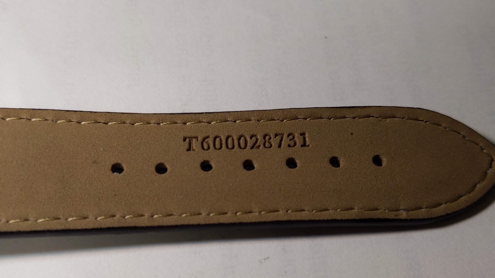 Tissot BAND Leather BLACK padded 22mm/18mm T600028731, 115/75mm lenghts WHITE st