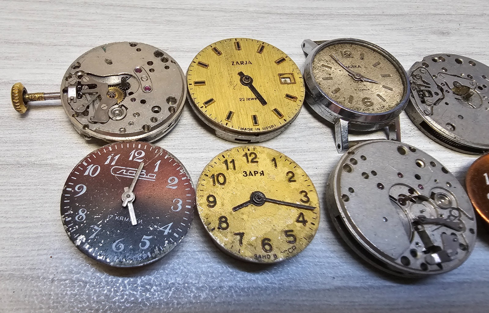 Soviet Vintage Movement Slava Zaria Chaika USSR Mechanisms Watch parts Steampunk