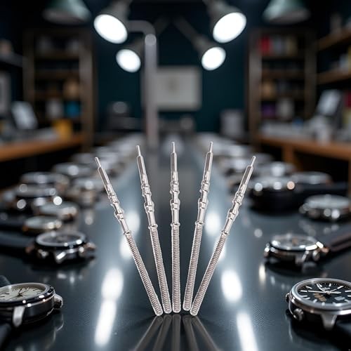 5Pcs Silver Movement Watch Steel Stem Crown Kit of Parts for NH35 NH36 NH38