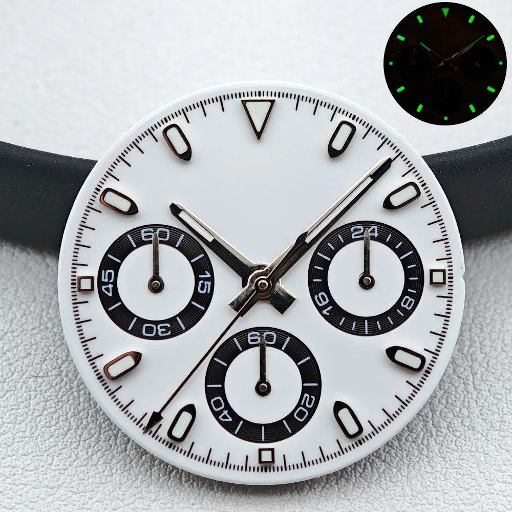 29mm Green Luminous Watch Dial +Hands for Vk63 Movement Watch Repair Parts