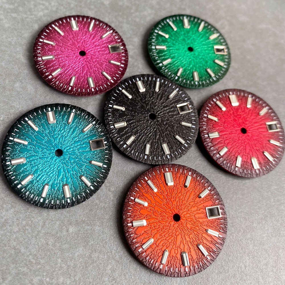 29mm NH35 Textured Watch Dial Luminous for NH36 NH38 NH70/71/72 4R35/36 MOD Dial