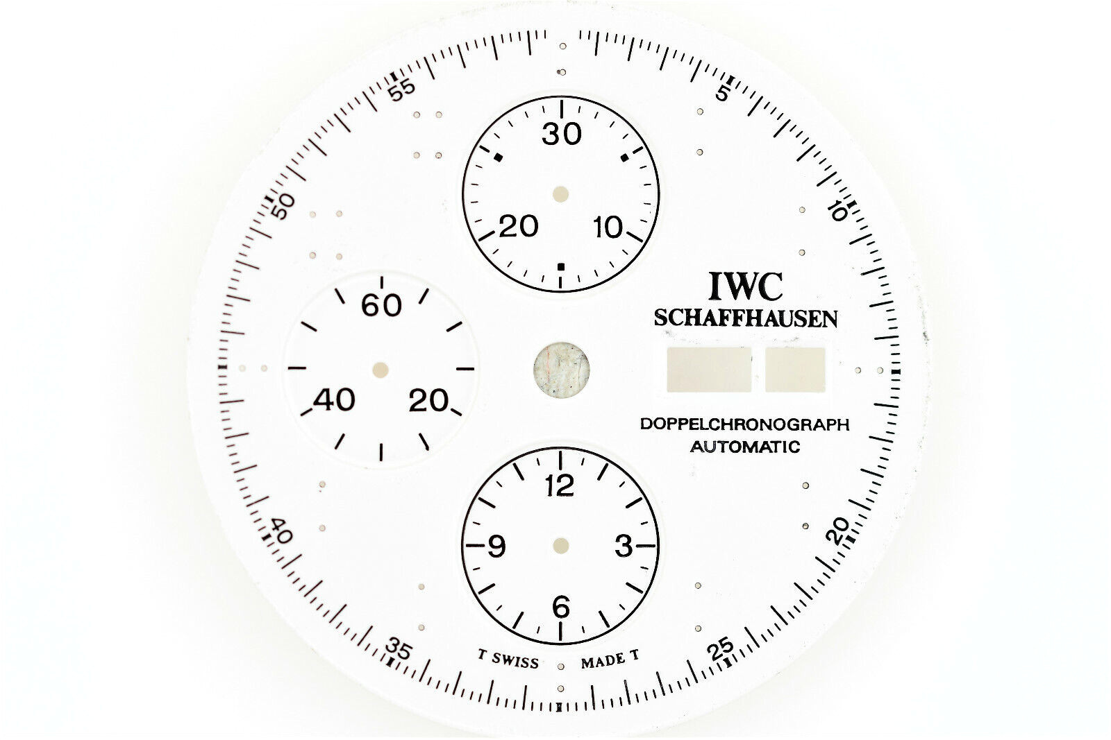 IWC Doppelchronograph Chronograph White Watch Dial 3713 ? 34mm Swiss T (SO18)