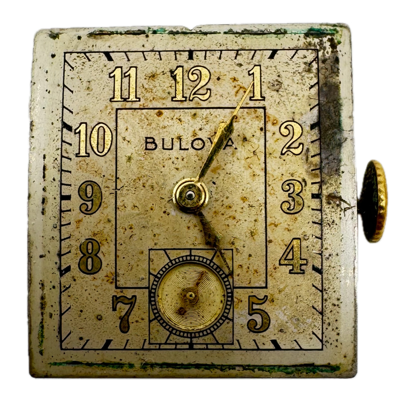 Vintage 22mm 1948 Bulova Square Dial Mechanical Wristwatch Movement 8AE USA 21J