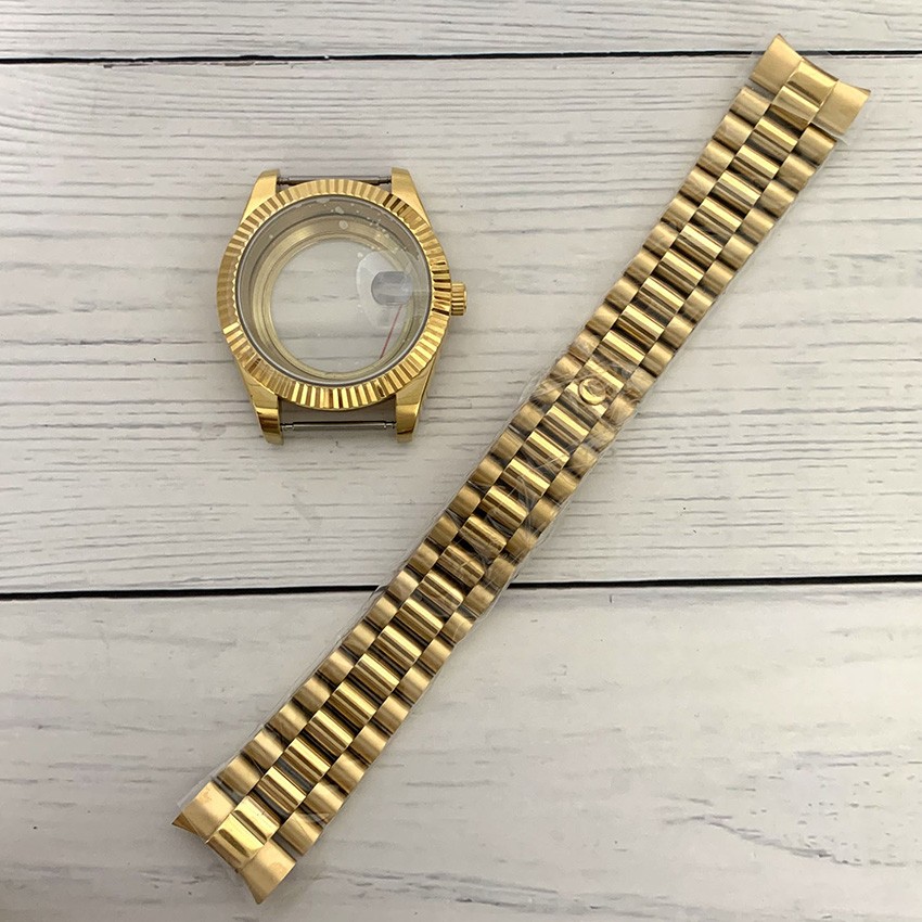 41mm Stainless Steel Watch Case Sapphire Glass Strap for 8285 Automatic Movement