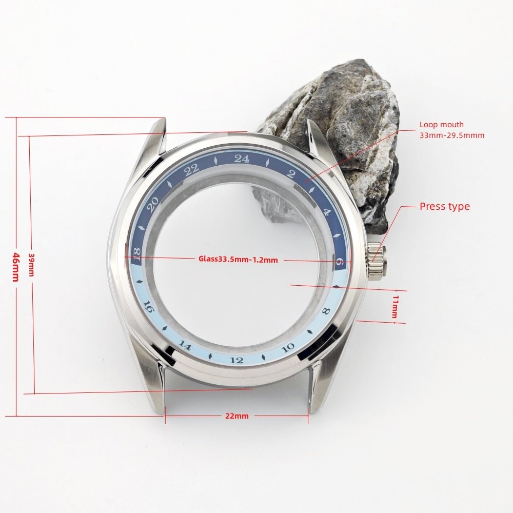 39mm GMT Style Case Two-Tone Bezel Steel Bracelet Fit Auto Mod