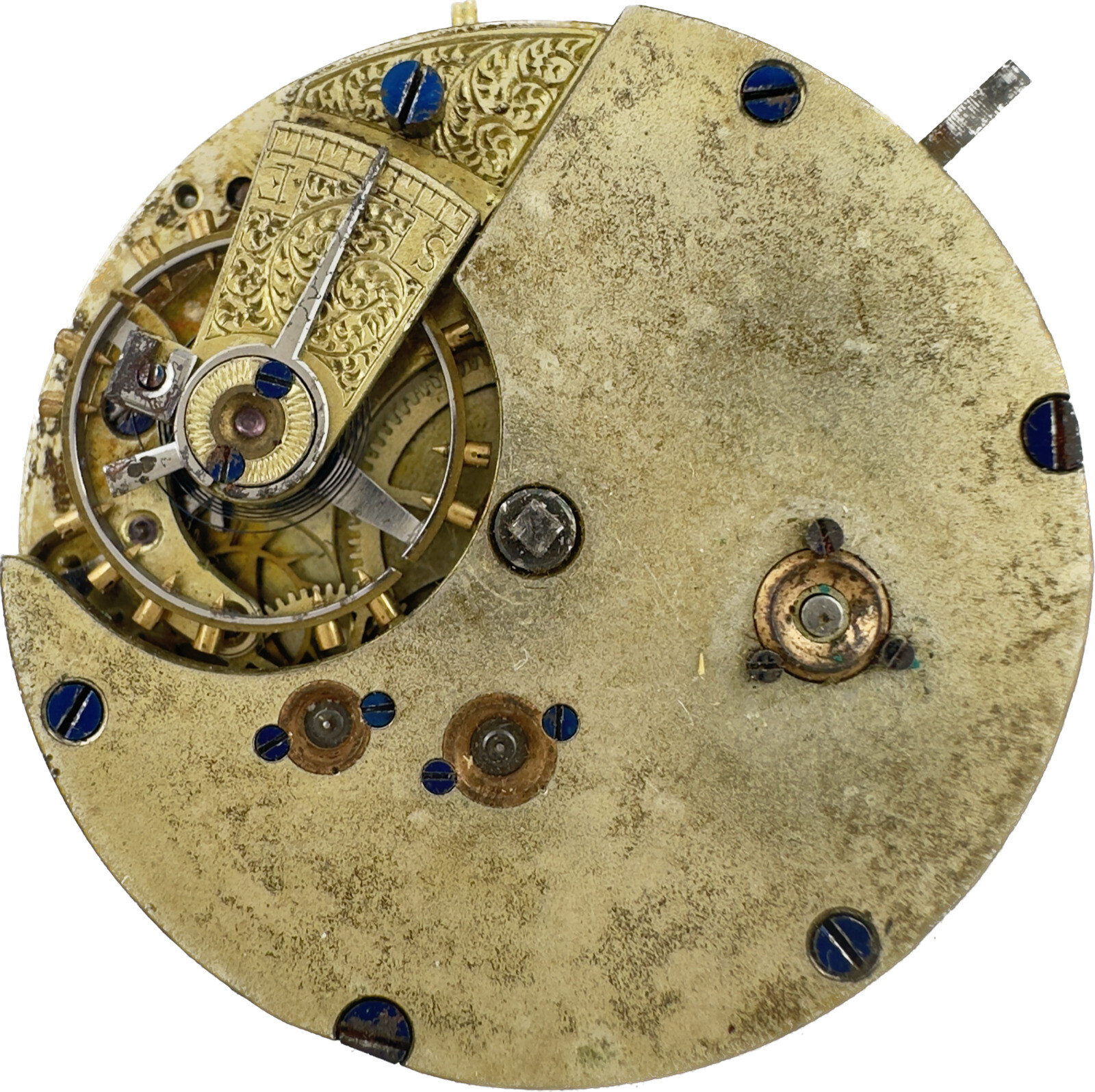 Antique 34mm English Lever Escapement 13 Jewel Mechanical Pocket Watch Movement
