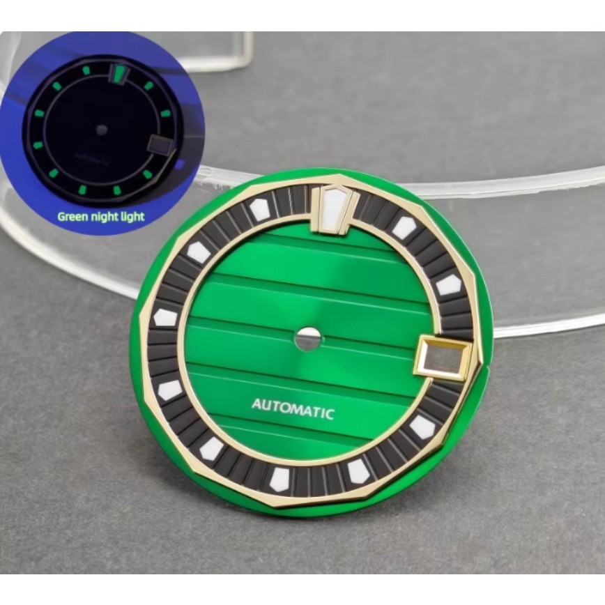 NH35 Dial 28.5mm Green Luminous for NH35/NH36 Movement Watch Parts Watch Dial