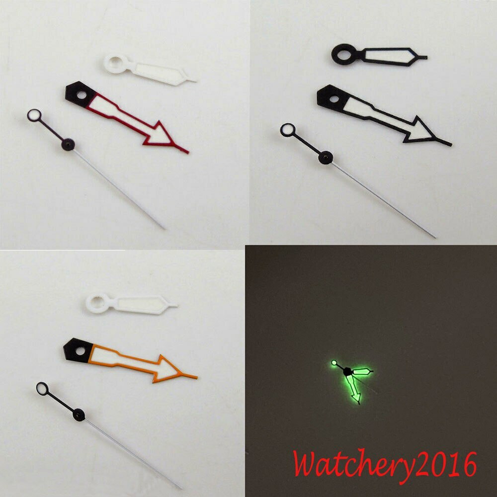 Red/Orange/Black Watch Hands For Miyota 8215 821A NH35 NH36 Movement Green Lume