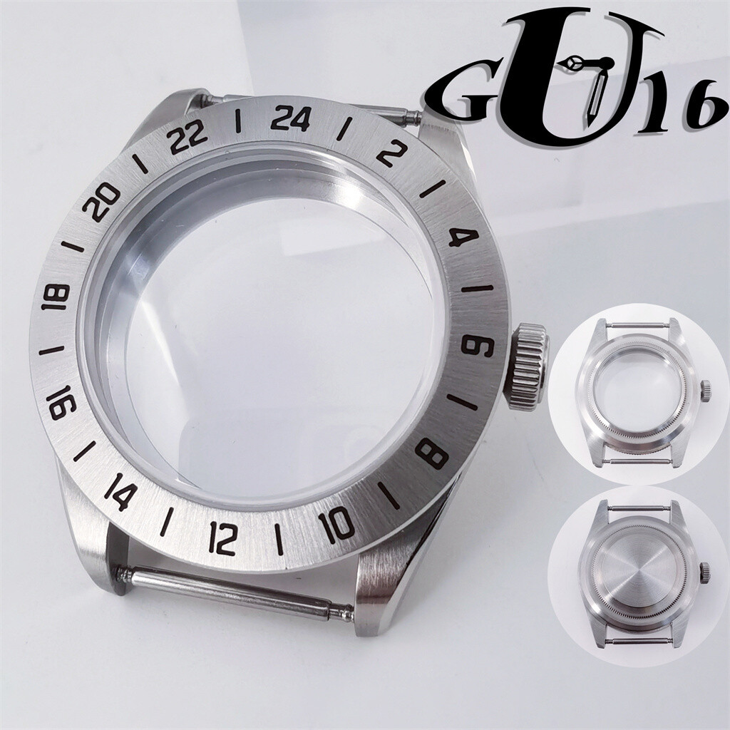 39mm NH35 Domed Watch Case Silver fit NH36 NH34 ETA2824 PT5000 movement