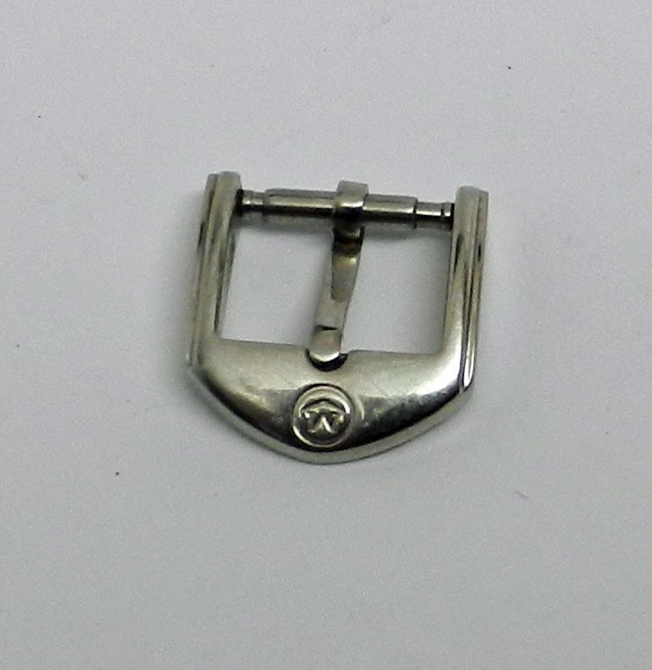 Original Swiss Movado 12mm Stainless Steel Silver Tone Watch Buckle With M Logo