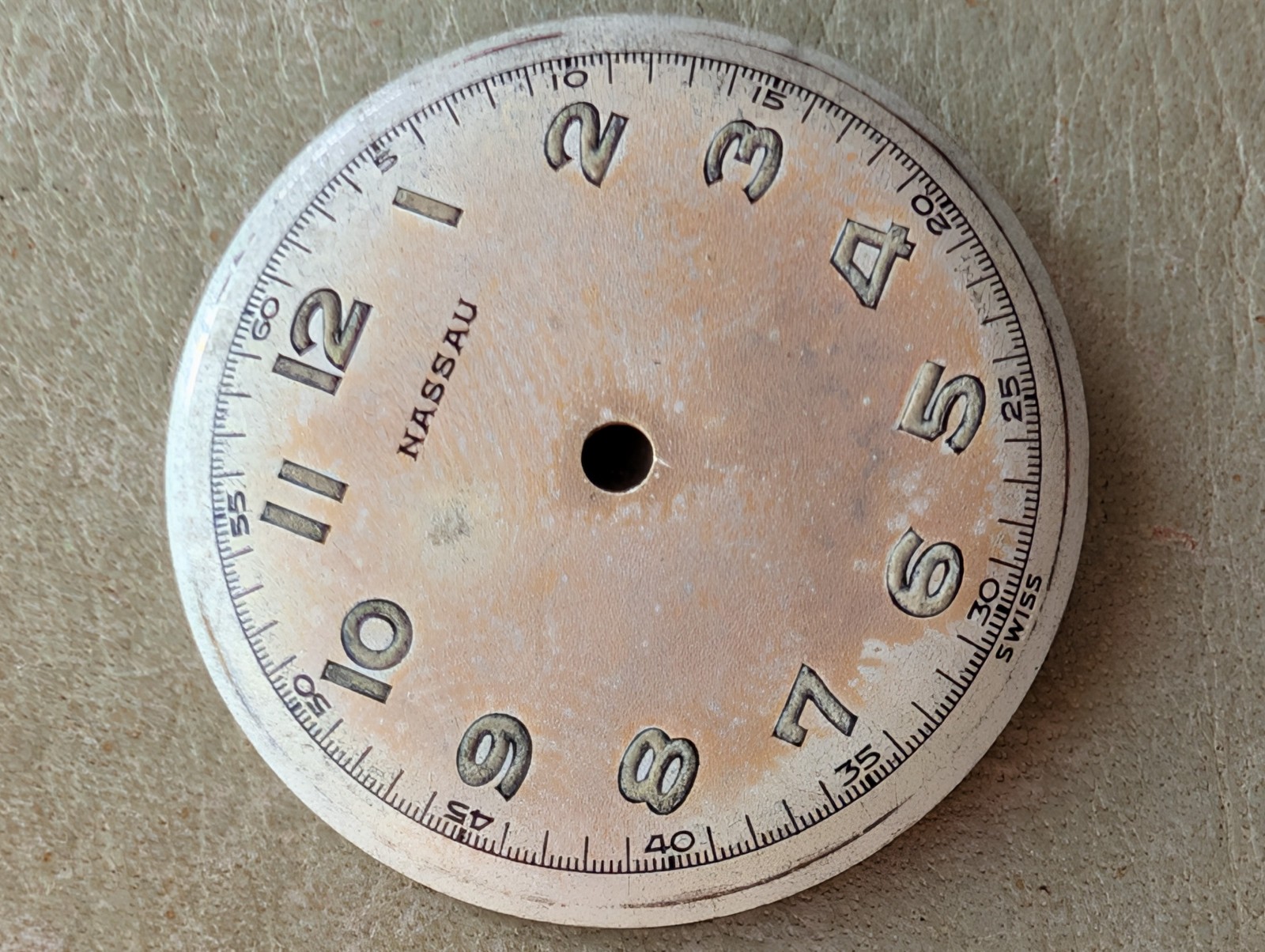 Vintage 1960’s Nassau Sportsman Midsize Watch CASE/CRYSTAL/SWISS ONLY DIAL COMBO