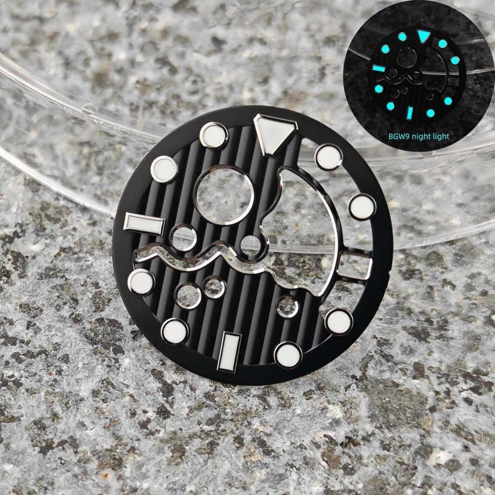 28.5mm NH35 Skeleton Dial BGW9 Luminous Green Automatic Watch Part