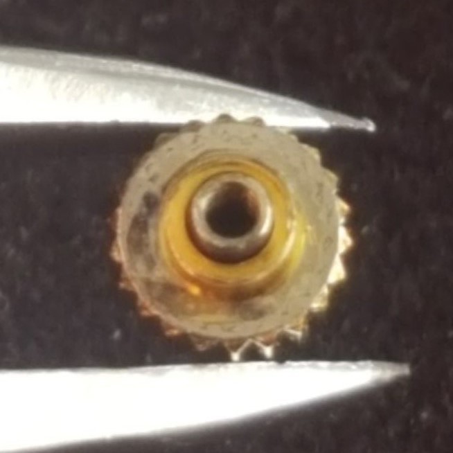 Omega Dustproof Crown With Tiger Eye Cabochon Stone Part Number 22063