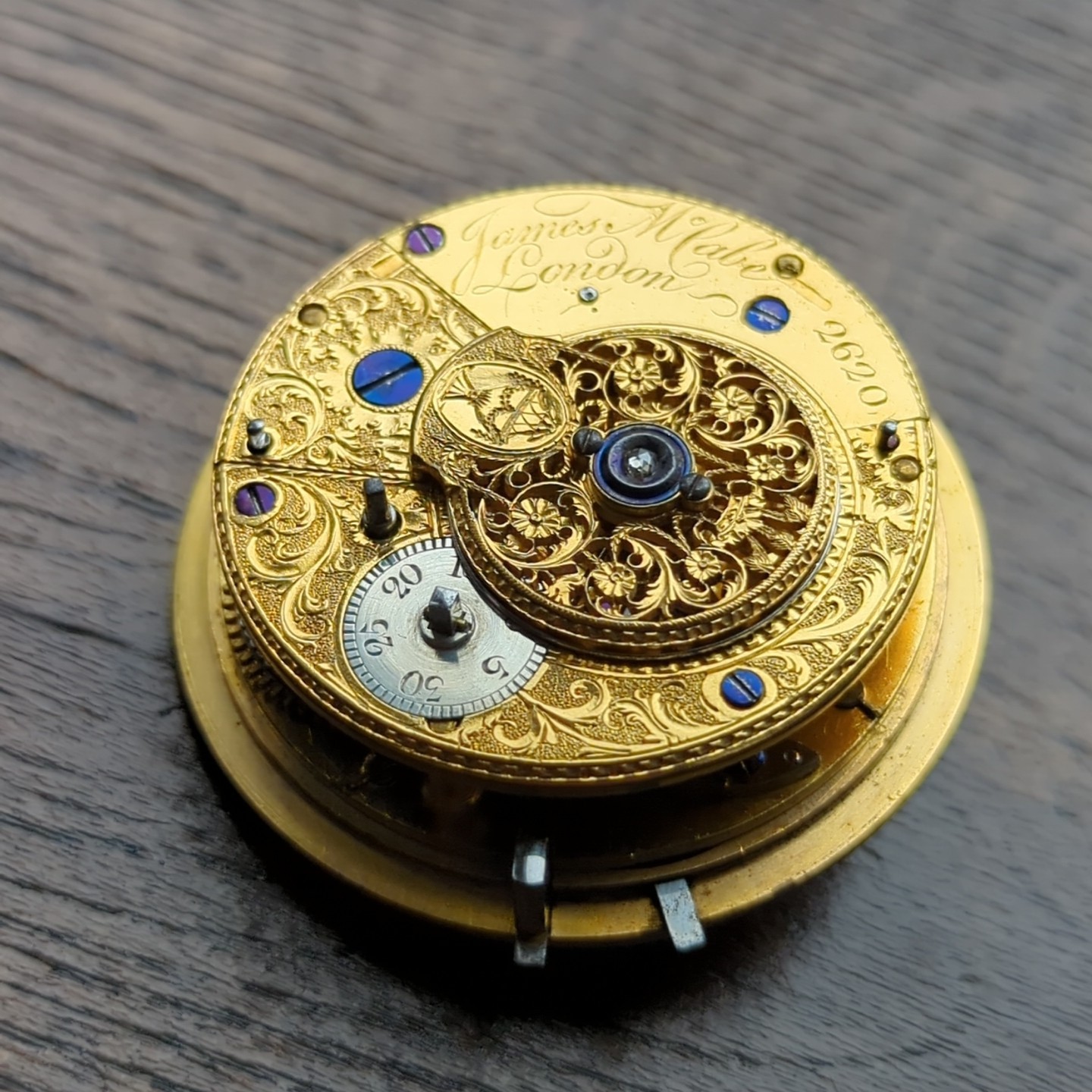 James McCabe English Duplex Pocket Watch Movement With Sweep Secs Feature (G72)