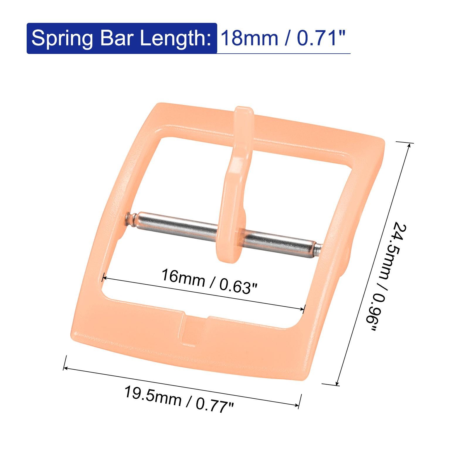 Plastic Buckle Strap Watch for 16mm Clear Orange 2pcs