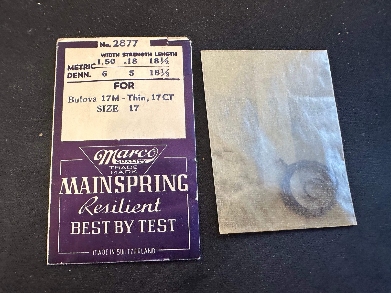 Marco Mainspring #2877 for 17 ligne Bulova 17M, 17CT – Steel