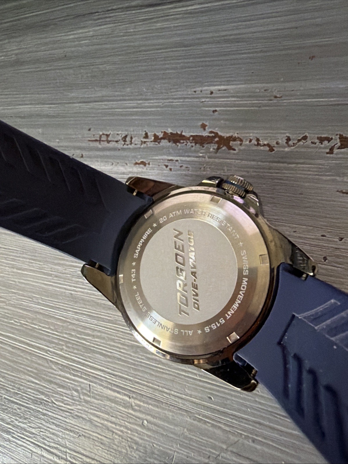 TORGOEN T43 ICE BLUE ION PLATED SAPPHIRE DIVER