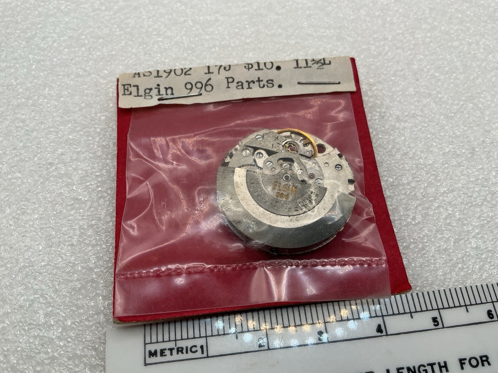 VINTAGE ELGIN MEN’S AUTOMATIC 996 WATCH MOVEMENT FOR PARTS SEE PICS