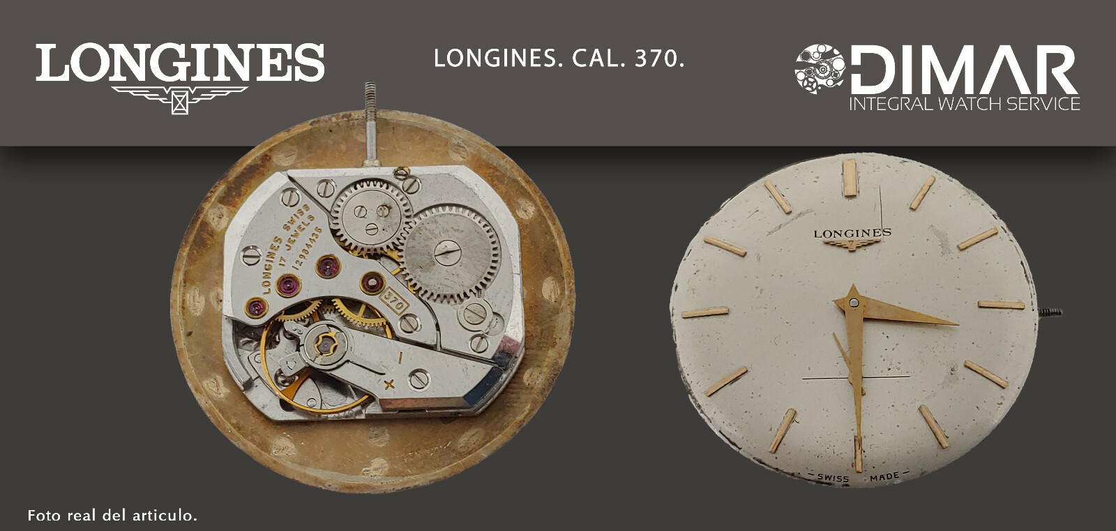 Vintage Original Movement/Longines. Caliber 370. Swiss Made