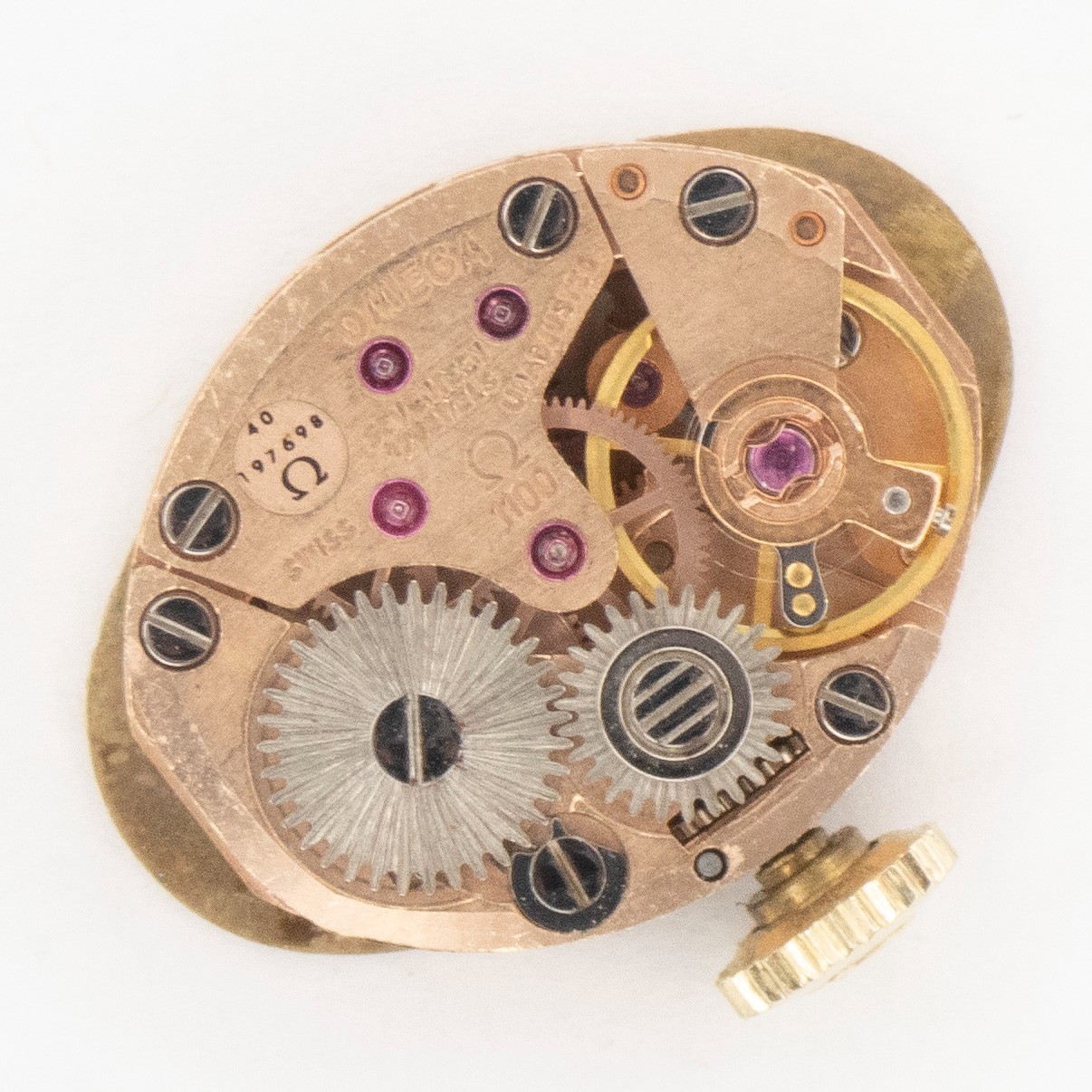 Vintage Omega Caliber 1100 17-Jewel Wristwatch Movement, Keeps Time