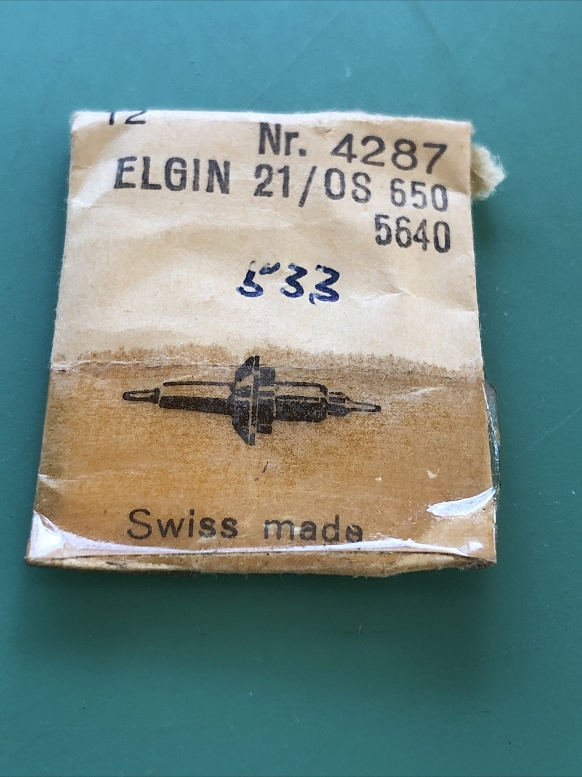 Elgin Caliber 650,5640 Balance Staff New Unused Stock Free Postage.