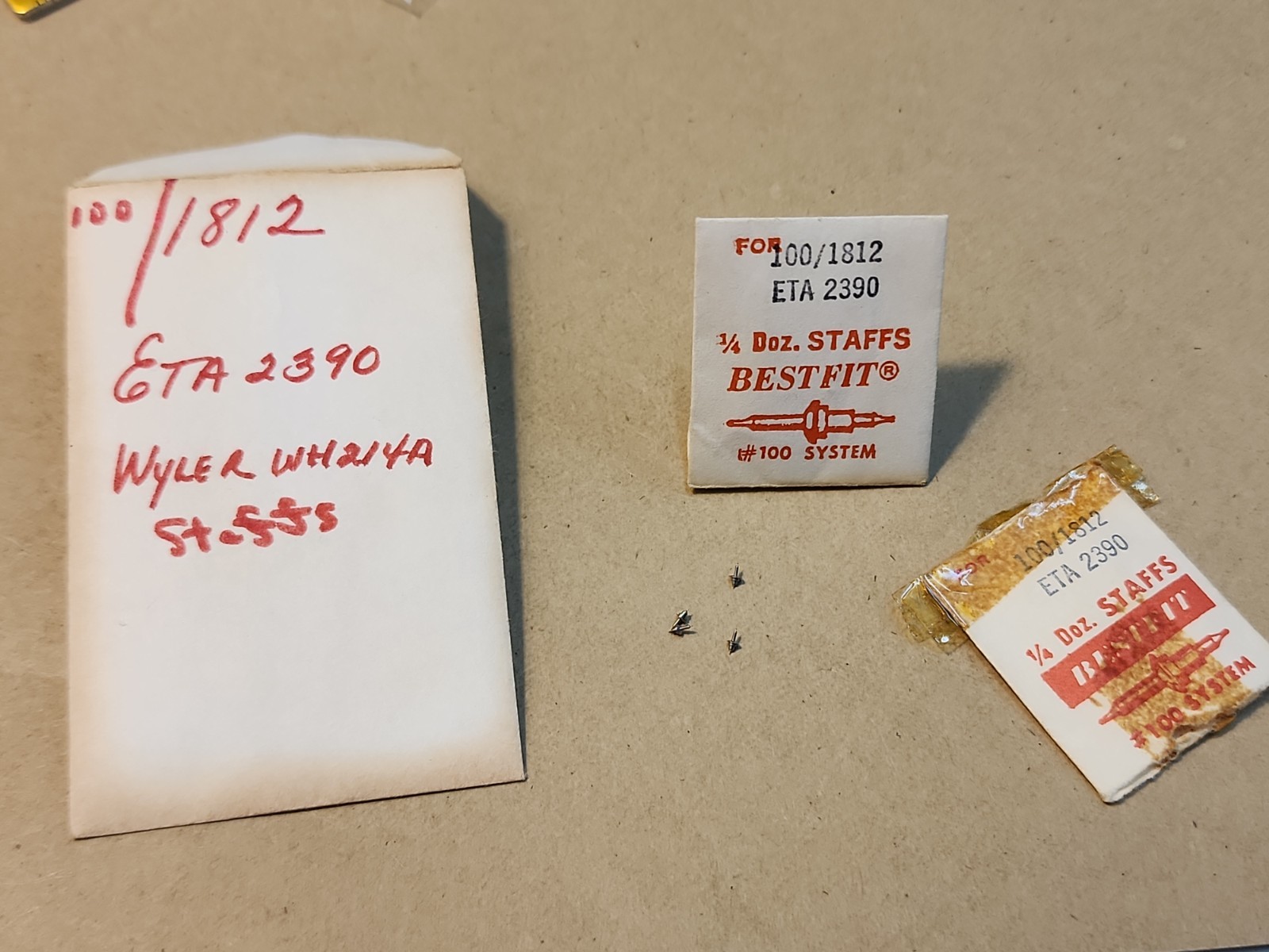 Lot Of 4 NOS Bestfit 1812 Balance Staffs For ETA 2390 Wyler WH214A Parts Spares