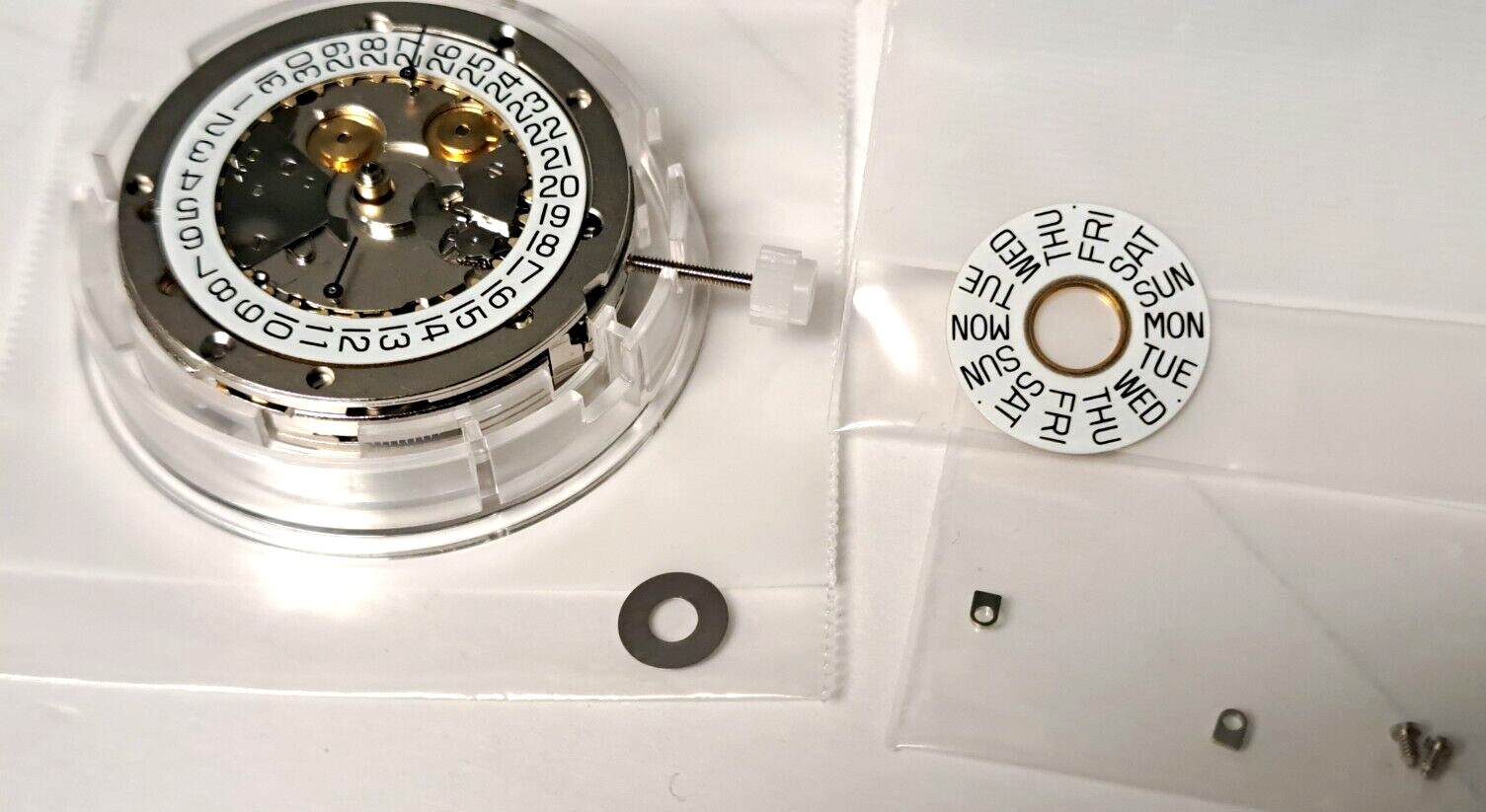 ETA 7750 Movement NOS with clamps/screws yellow rotor Valjoux 7750 25 Jewels