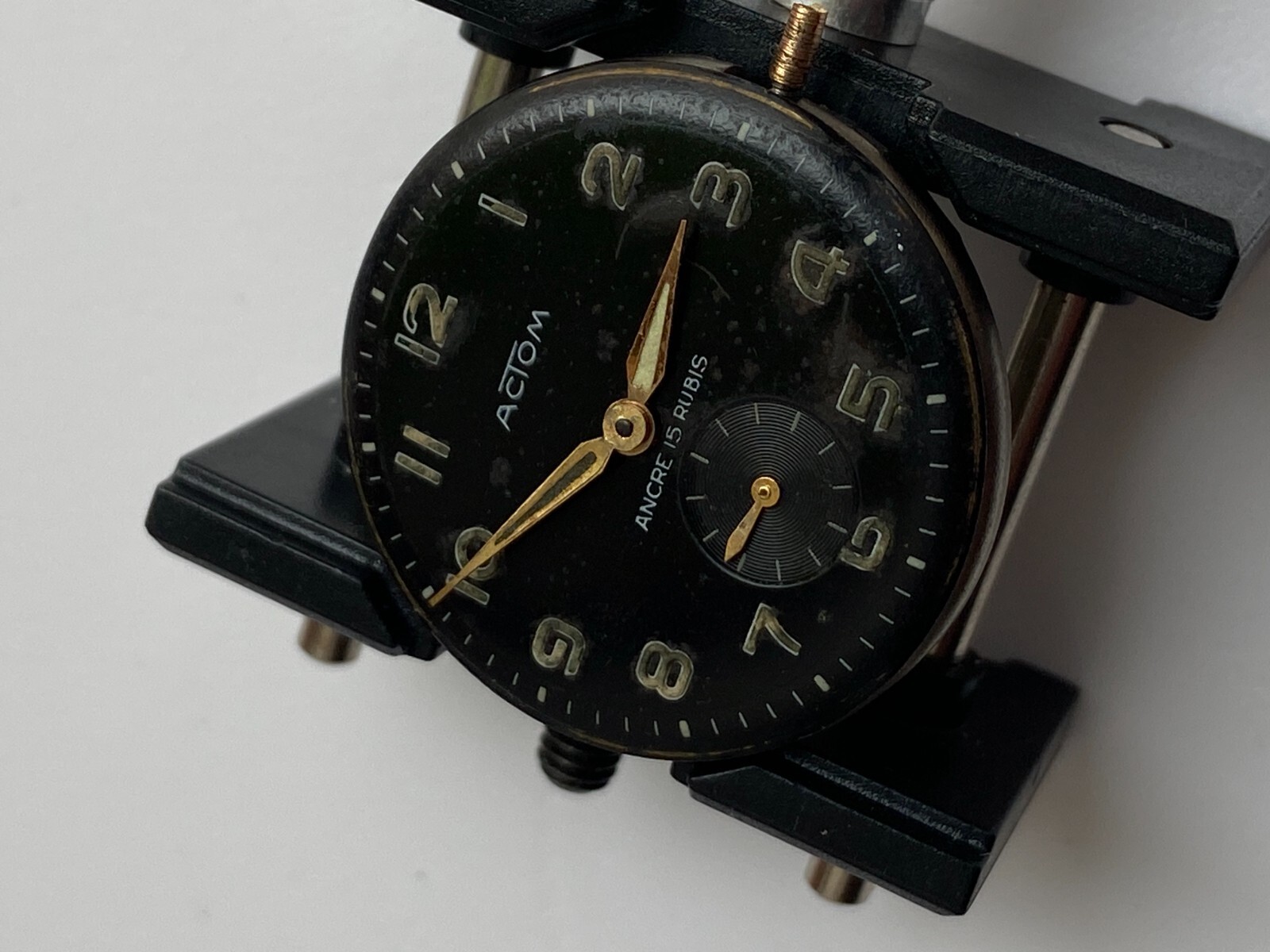 VINTAGE MEN WATCH FOR PARTS NOWORKING ACTOM 15 RUBIS FE 233-60 EBAUCHE CUPILLARD