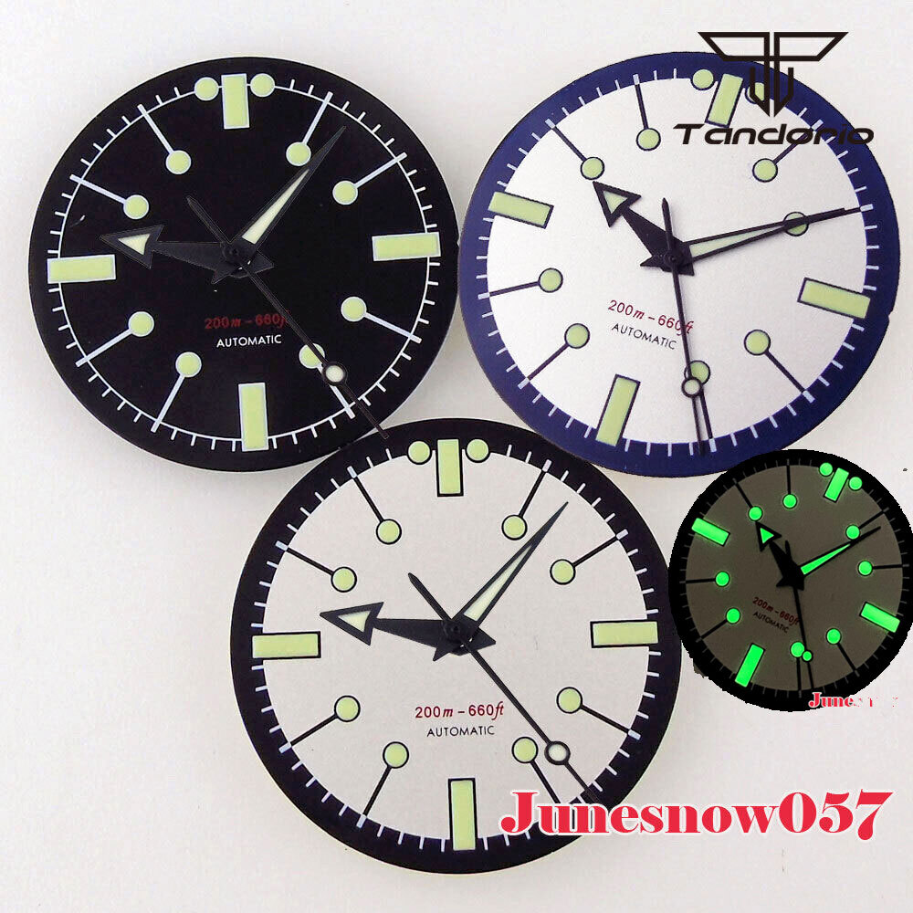 Accessories Part Black/White Watch Case Dial Hand Set Lume Fit NH35 NH36 ETA PT