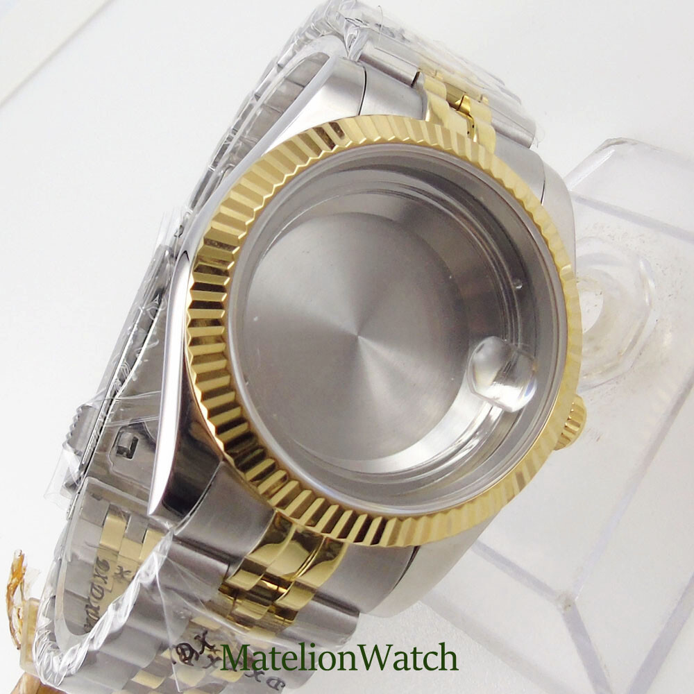 39.5mm Watch Case Spare Parts Gold Color Fit For Miyota 8215 82Series DG 2813