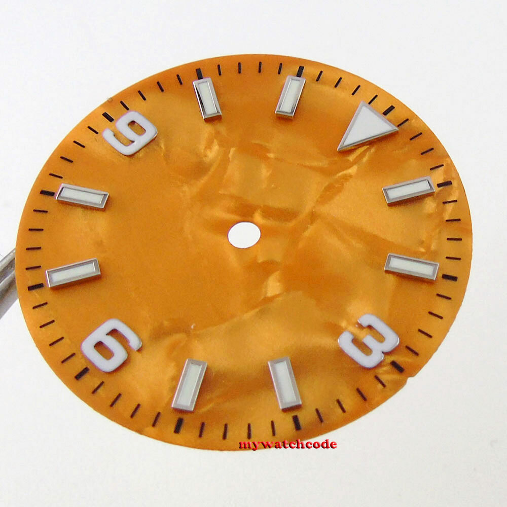 29mm Orange Blue Black White Shell Dial Fit NH35 NH36 eta 2824 2836 miyota 8215