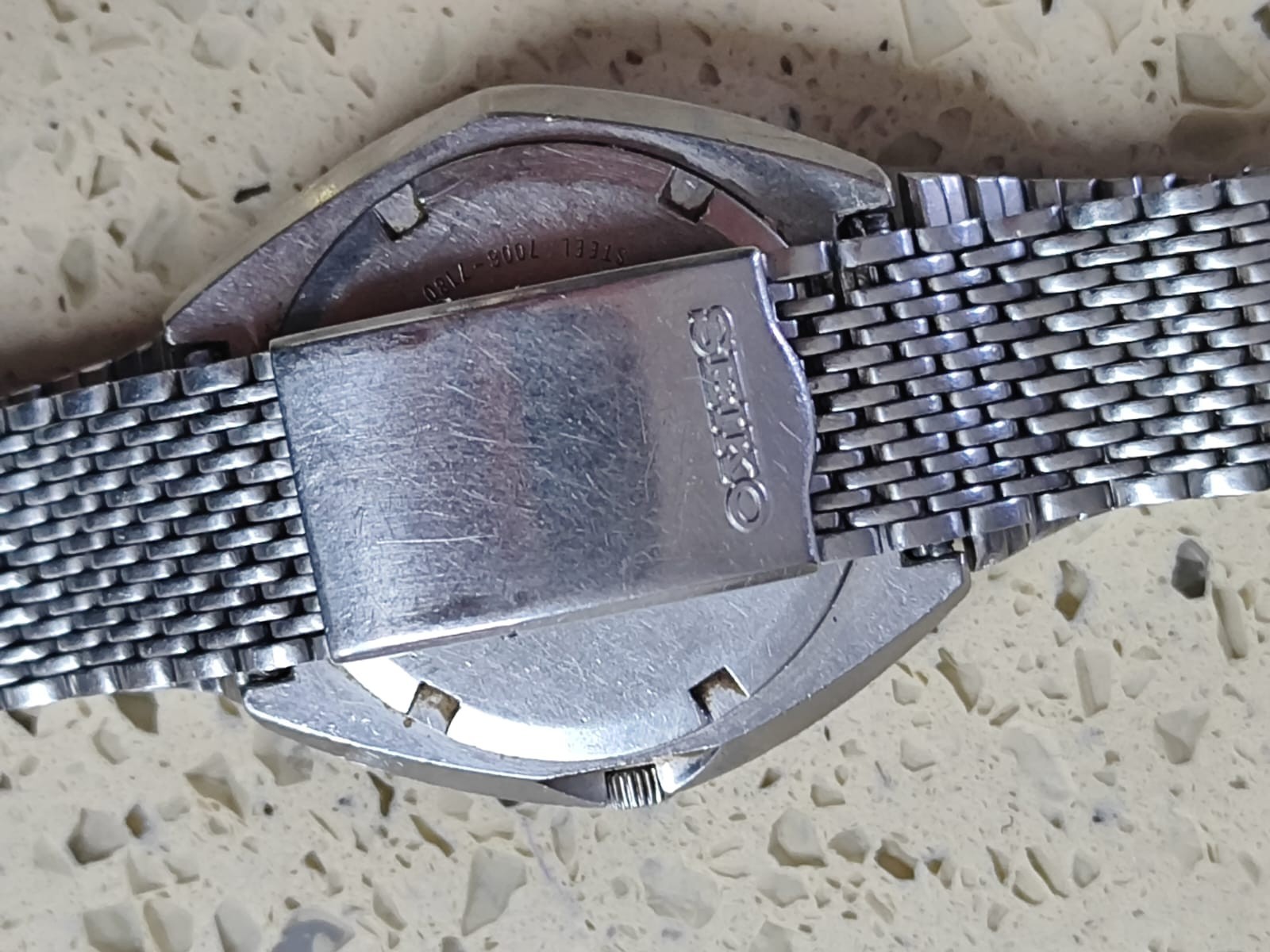 1974 Vintage SEIKO 7006-7180 Watch Blue Dial WORKING