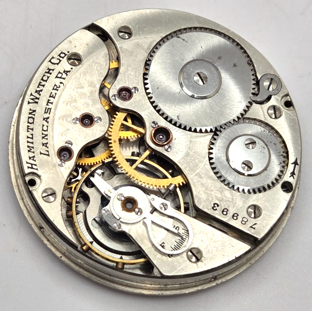 Rare Pocket Watch Movement – Hamilton Grade 976 for private label 16 jewels